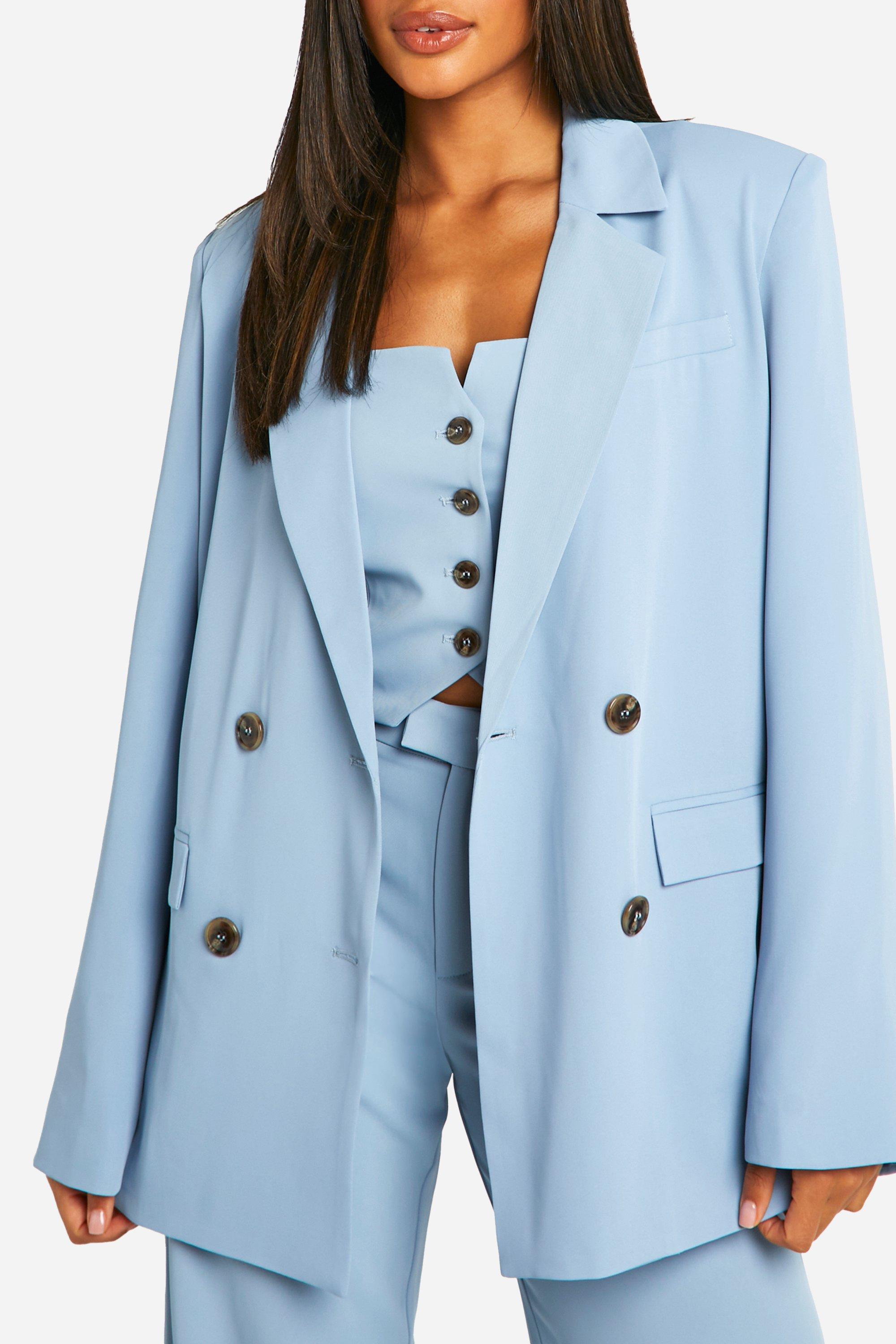 Boohoo Women s Oversized Double Breasted Tailored Blazer